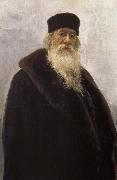 Ilia Efimovich Repin Leather wearing the Stasov china oil painting artist